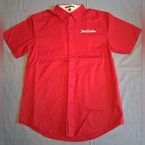 Port Authority Men's True Value Short Sleeve Button-Down Shirt in Red NWOT